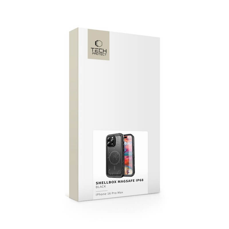 Magsafe Водоустойчив Калъф за iPhone 16 Pro Max, Tech-Protect ShellBox IP68 Case, Черен (4)