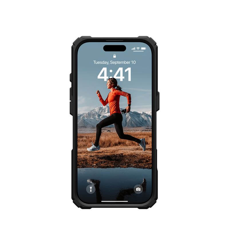 Magsafe Калъф за iPhone 16 Pro, UAG Plasma XTE Case Black-Orange, Черен (6)