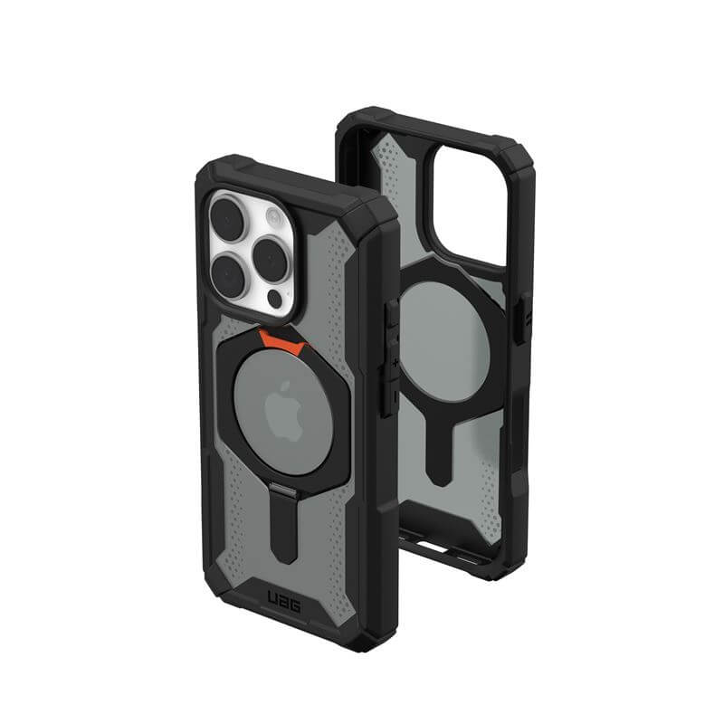 Magsafe Калъф за iPhone 16 Pro, UAG Plasma XTE Case Black-Orange, Черен (4)