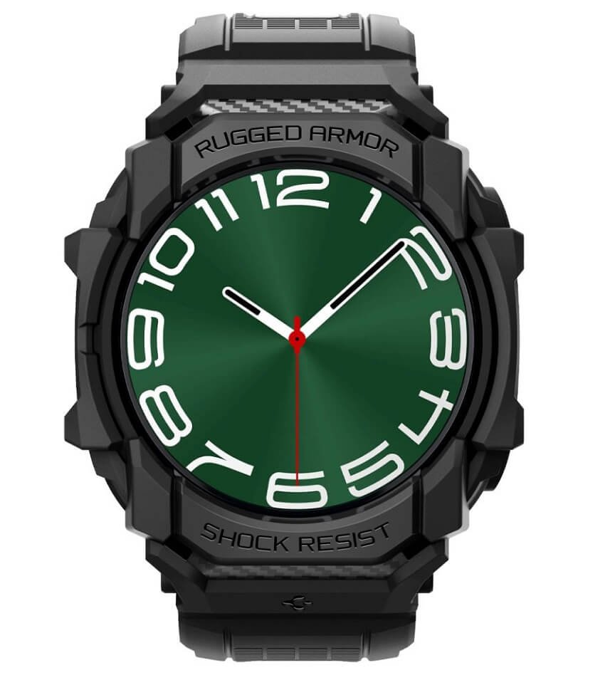 Калъф с Каишка за Samsung Watch Ultra 47 mm, Spigen Rugged Armor Pro Case, Черен