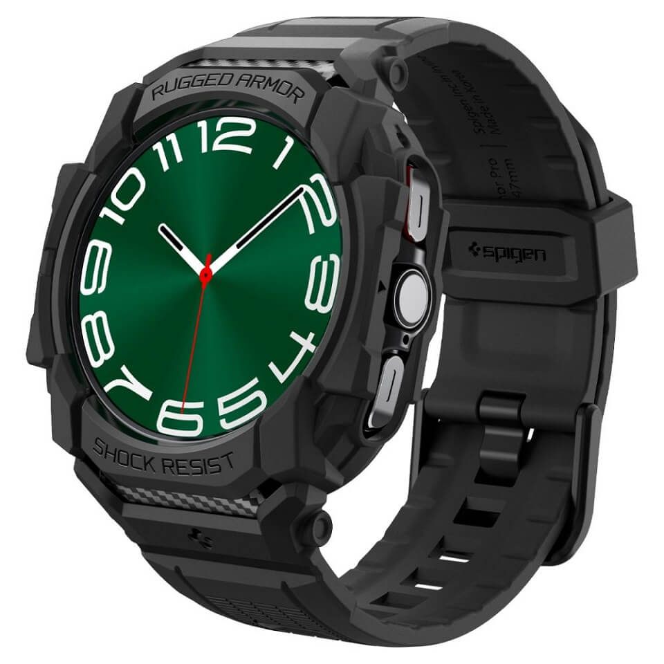 Калъф с Каишка за Samsung Watch Ultra 47 mm, Spigen Rugged Armor Pro Case, Черен (7)