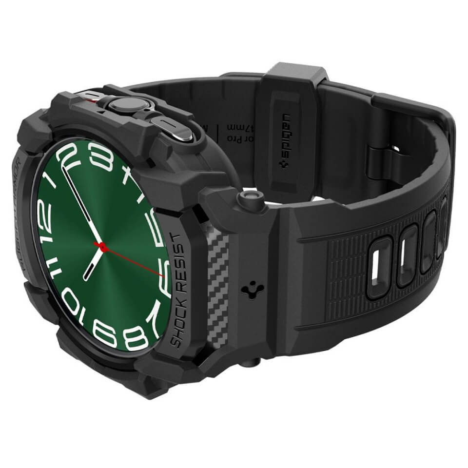 Калъф с Каишка за Samsung Watch Ultra 47 mm, Spigen Rugged Armor Pro Case, Черен (6)