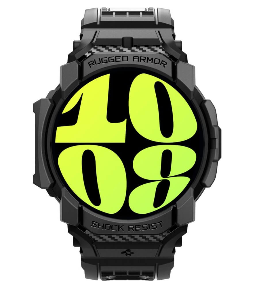 Калъф с Каишка за Samsung Watch 7 44 mm, Spigen Rugged Armor Pro Case, Черен (2)