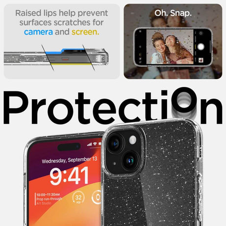 Блестящ Калъф за iPhone 16, Spigen Liquid Crystal Glitter Case, Прозрачен (9)