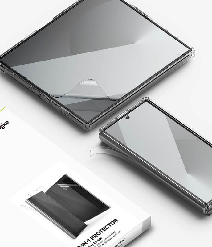 Комплект Протектори 3в1 за Samsung Z Fold 6, Ringke Protector 2-set, Прозрачен (7)