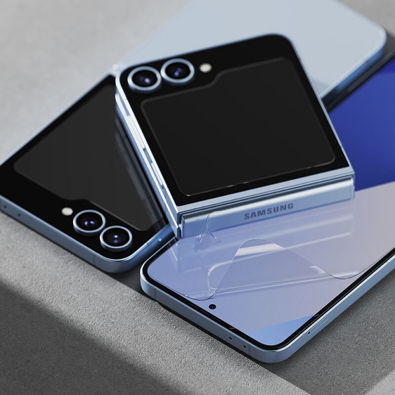 Комплект Протектори 3в1 за Samsung Z Flip 6, Ringke 2-set Protector, Прозрачен (10)