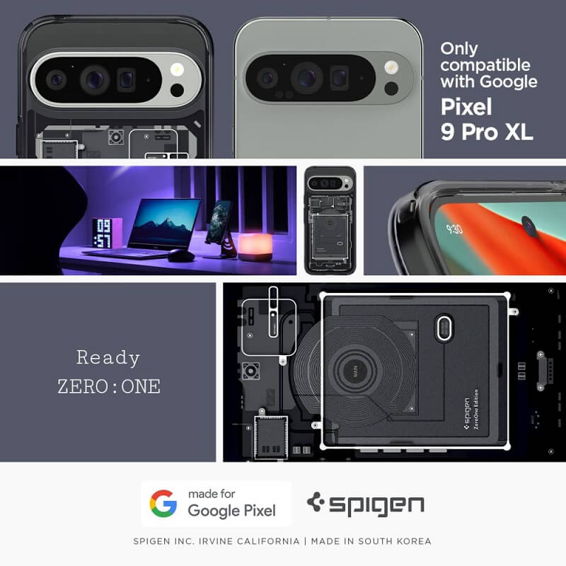 Хибриден Калъф за Google Pixel 9 Pro XL, Spigen Zero One Ultra Hybrid Case, Черен (7)