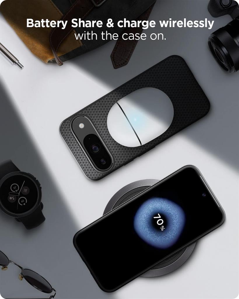 Противоударен Калъф за Google Pixel 9 Pro/ 9, Spigen Liquid Air Case, Черен (10)