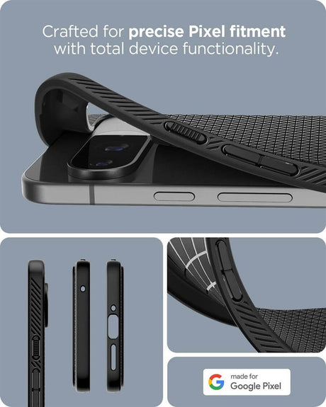 Противоударен Калъф за Google Pixel 9 Pro/ 9, Spigen Liquid Air Case, Черен (11)