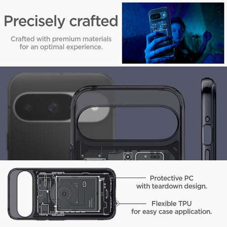 Хибриден Калъф за Google Pixel 9 Pro/ 9, Spigen Zero One Ultra Hybrid Case, Черен (9)