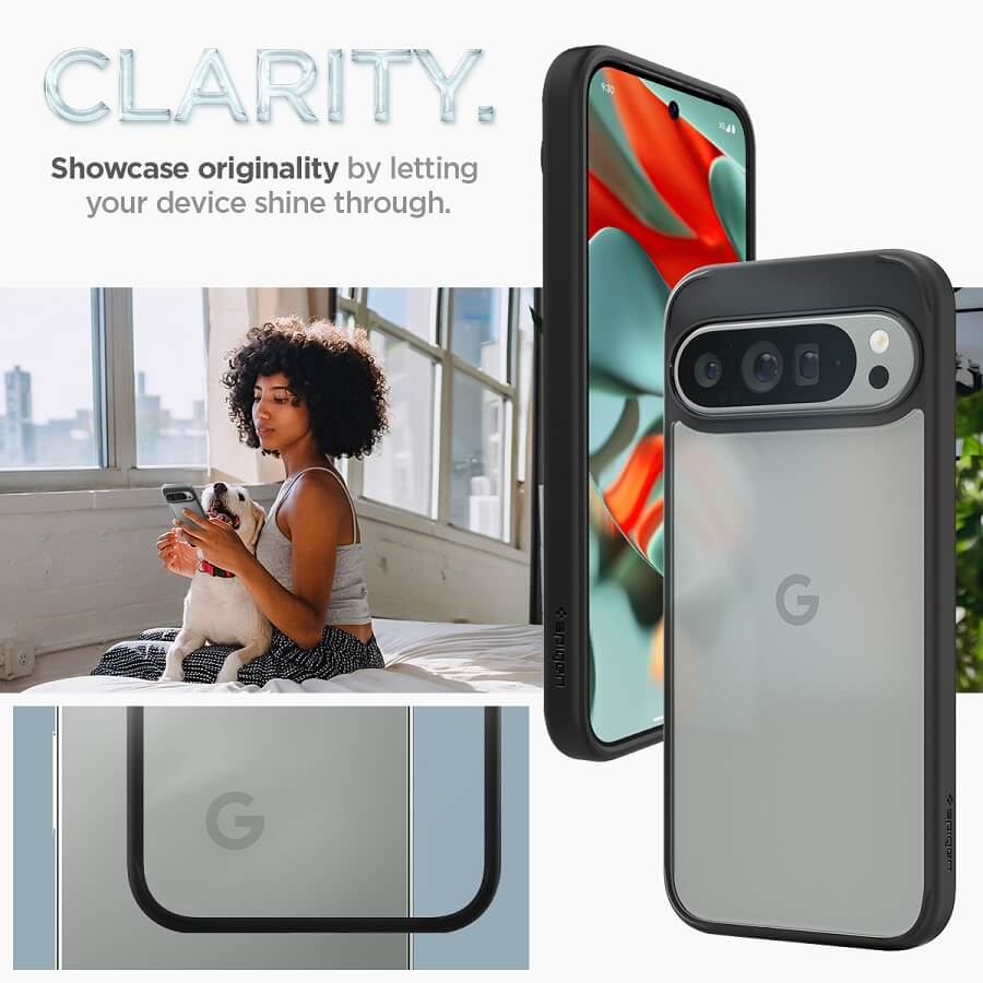 Противоударен Калъф за Google Pixel 9 Pro XL, Spigen Ultra Hybrid Case, Черен (5)