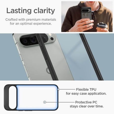 Противоударен Калъф за Google Pixel 9 Pro XL, Spigen Ultra Hybrid Case, Черен (6)