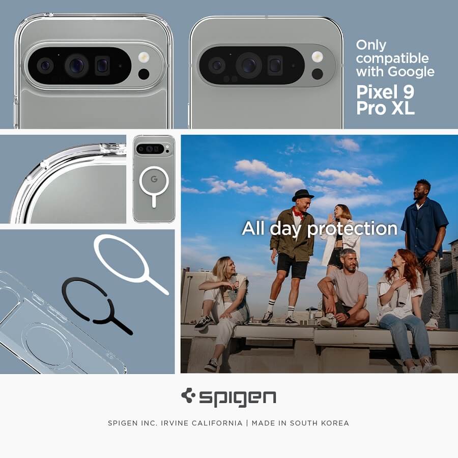 Magsafe Противоударен Калъф за Google Pixel 9 Pro XL, Spigen Ultra Hybrid Case, Бял (5)