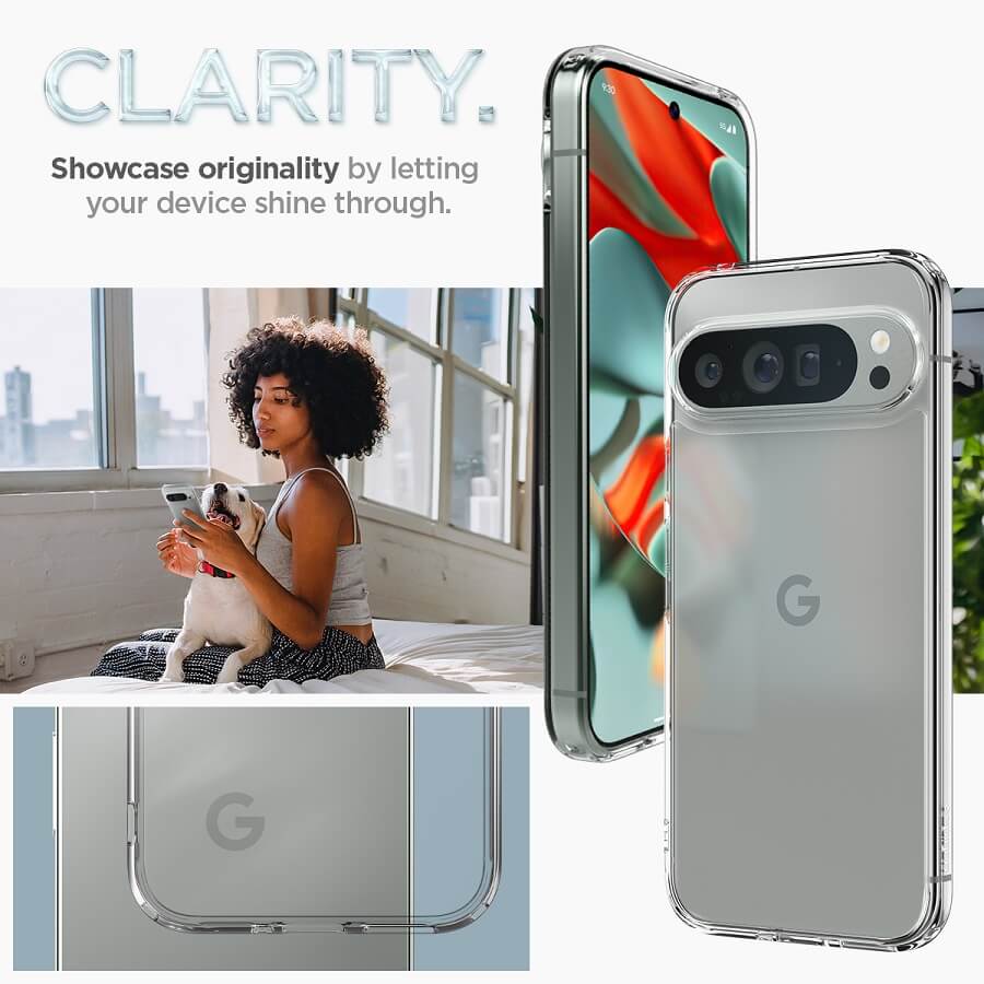 Противоударен Калъф за Google Pixel 9 Pro XL, Spigen Ultra Hybrid Case, Прозрачен (5)