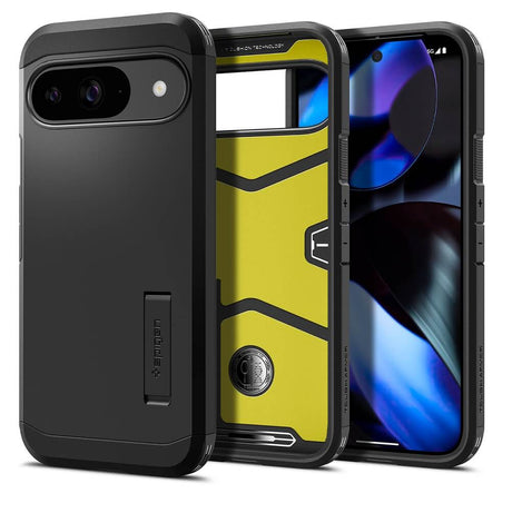 Калъф с Поставка за Google Pixel 9 Pro/ 9, Spigen Tough Armor Case, Черен