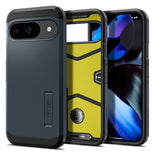 Калъф с Поставка за Google Pixel 9 Pro/ 9, Spigen Tough Armor Case, Тъмно Син
