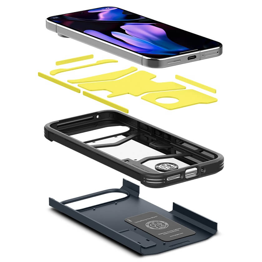 Калъф с Поставка за Google Pixel 9 Pro/ 9, Spigen Tough Armor Case, Тъмно Син (5)