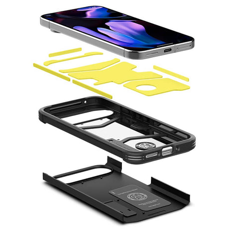 Калъф с Поставка за Google Pixel 9 Pro XL, Spigen Tough Armor Case, Черен (5)