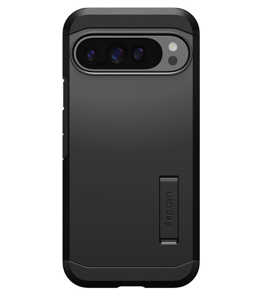 Калъф с Поставка за Google Pixel 9 Pro XL, Spigen Tough Armor Case, Черен (2)