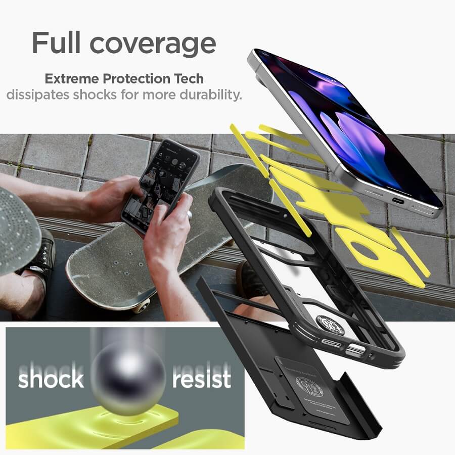 Калъф с Поставка за Google Pixel 9 Pro XL, Spigen Tough Armor Case, Черен (8)