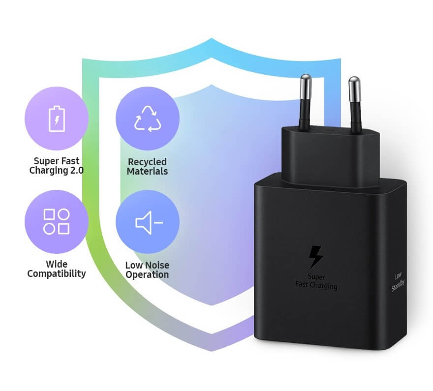 Оригинално Зарядно Samsung 50W Power Adapter Duo USB-C (5A/1.8m) EP-T5020XBE, Черен (6)