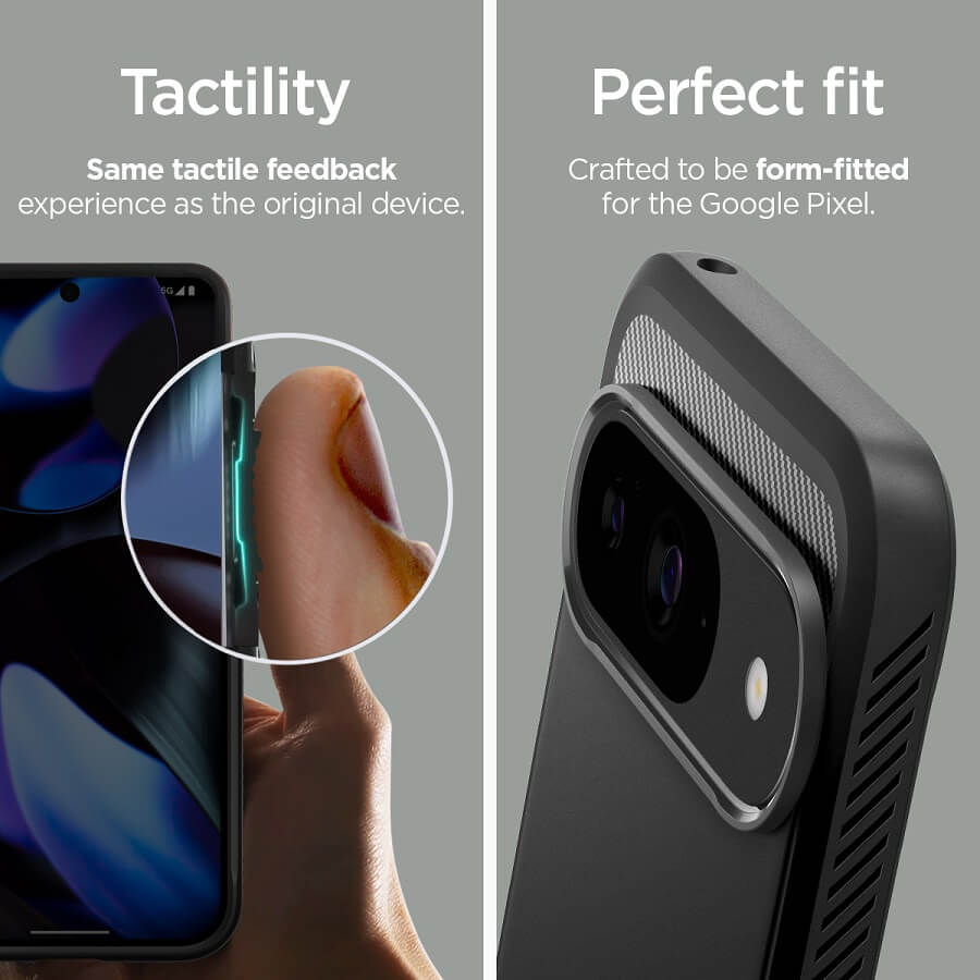 Противоударен Калъф за Google Pixel 9 Pro/ 9, Spigen Rugged Armor Case, Черен (10)
