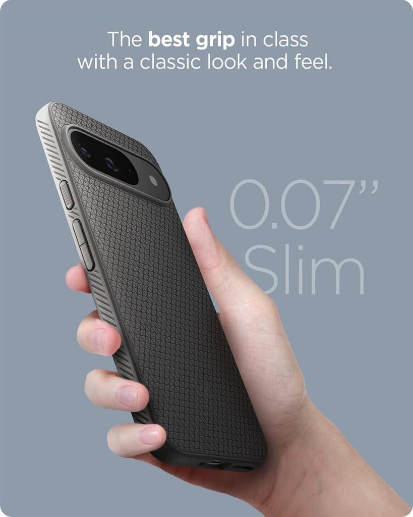 Противоударен Калъф за Google Pixel 9 Pro/ 9, Spigen Liquid Air Case, Сив (10)