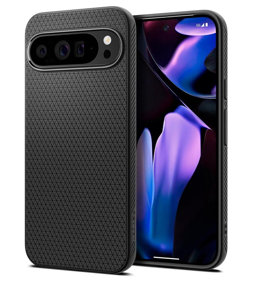 Противоударен Калъф за Google Pixel 9 Pro XL, Spigen Liquid Air Case, Черен