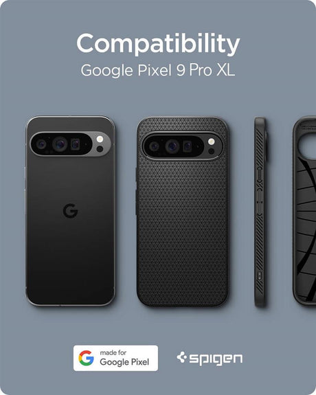 Противоударен Калъф за Google Pixel 9 Pro XL, Spigen Liquid Air Case, Черен (7)