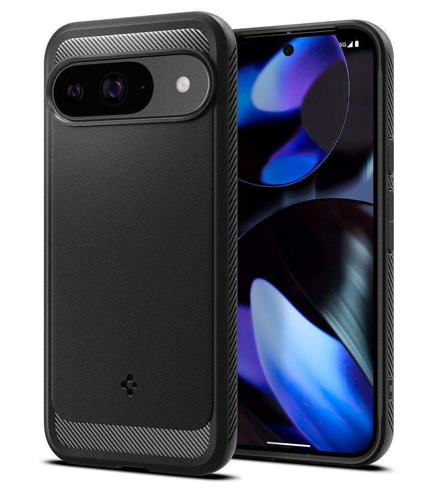 Противоударен Калъф за Google Pixel 9 Pro/ 9, Spigen Rugged Armor Case, Черен