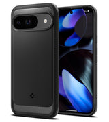 Противоударен Калъф за Google Pixel 9 Pro/ 9, Spigen Rugged Armor Case, Черен