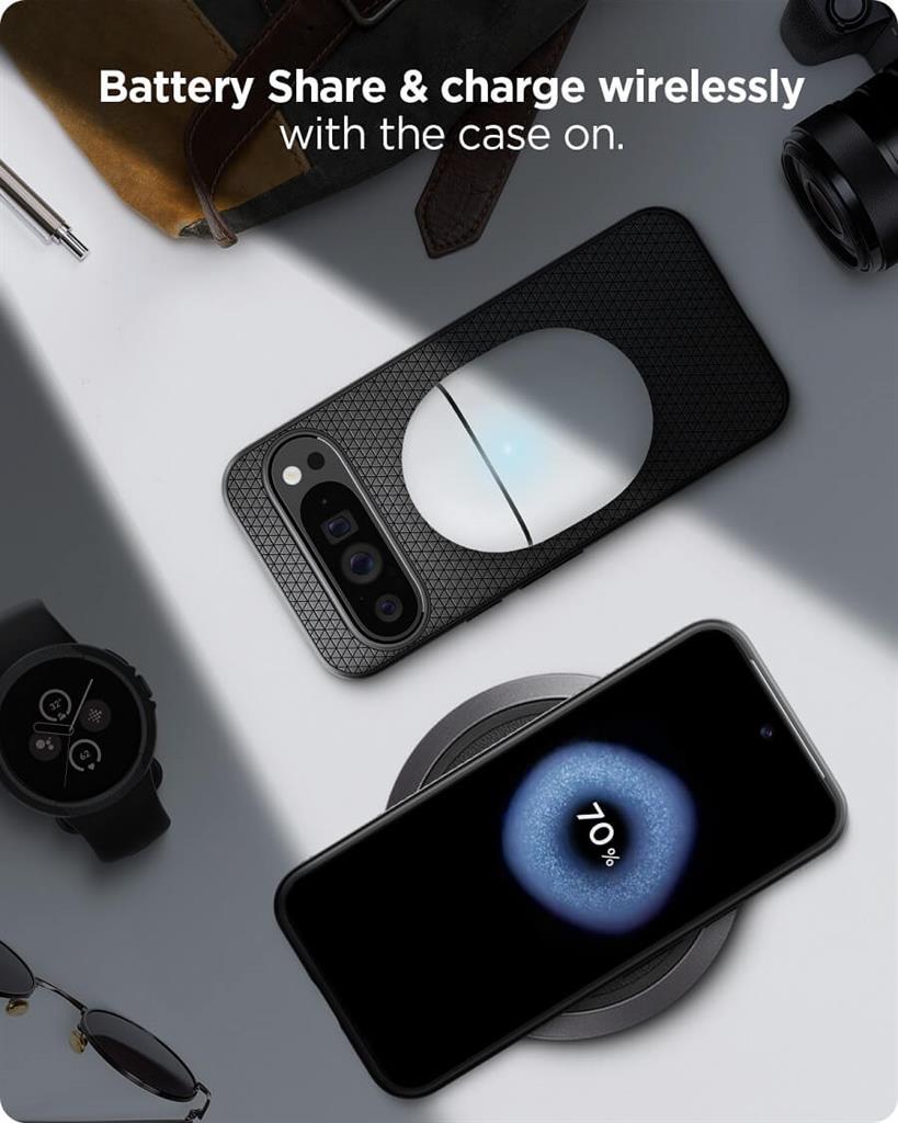 Противоударен Калъф за Google Pixel 9 Pro XL, Spigen Liquid Air Case, Черен (11)