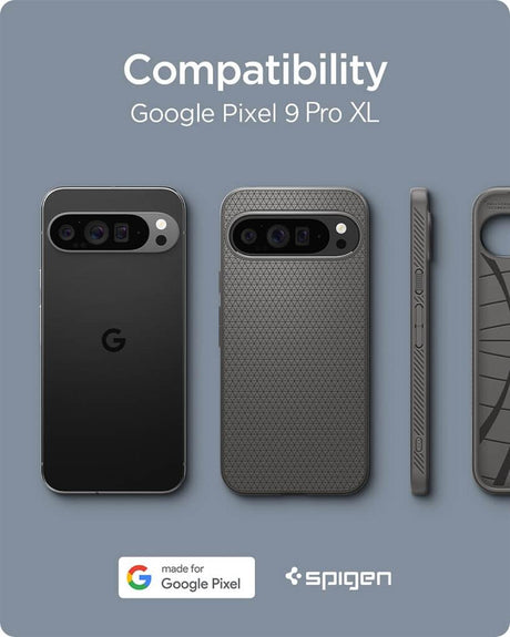 Противоударен Калъф за Google Pixel 9 Pro XL, Spigen Liquid Air Case, Сив (7)