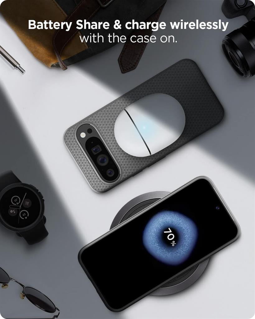 Противоударен Калъф за Google Pixel 9 Pro XL, Spigen Liquid Air Case, Сив (11)
