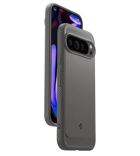 Противоударен Калъф за Google Pixel 9 Pro XL, Spigen Rugged Armor Case, Сив (5)