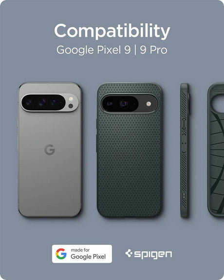 Противоударен Калъф за Google Pixel 9 Pro/ 9, Spigen Liquid Air Case, Зелен (7)