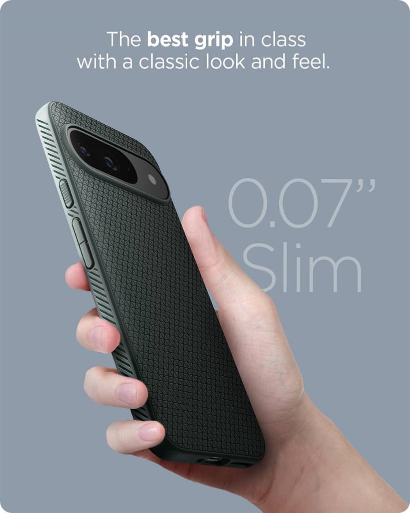 Противоударен Калъф за Google Pixel 9 Pro/ 9, Spigen Liquid Air Case, Зелен (10)