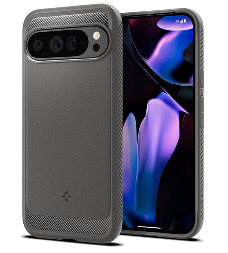 Противоударен Калъф за Google Pixel 9 Pro XL, Spigen Rugged Armor Case, Сив