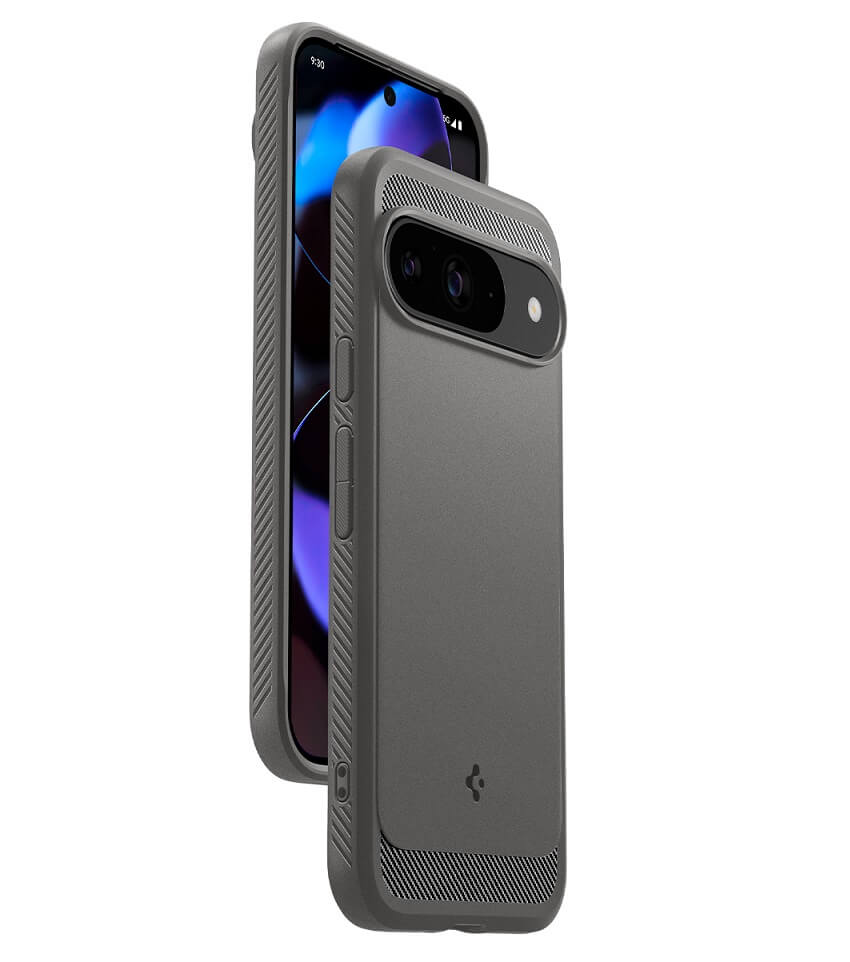 Противоударен Калъф за Google Pixel 9 Pro/ 9, Spigen Rugged Armor Case, Сив (5)