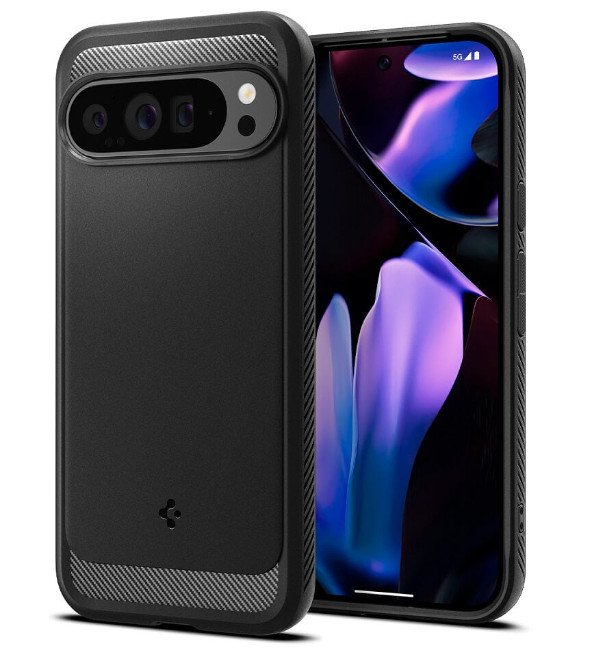 Противоударен Калъф за Google Pixel 9 Pro XL, Spigen Rugged Armor Case, Черен
