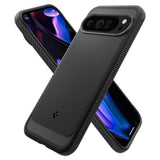 Противоударен Калъф за Google Pixel 9 Pro XL, Spigen Rugged Armor Case, Черен (3)
