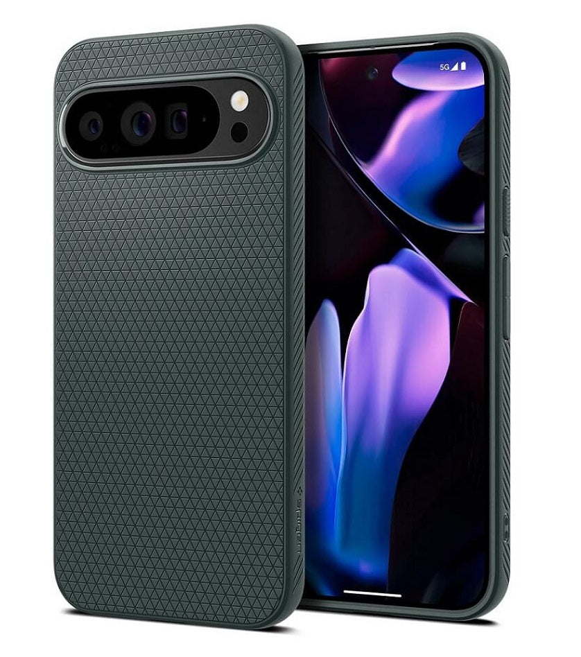 Противоударен Калъф за Google Pixel 9 Pro XL, Spigen Liquid Air Case, Зелен