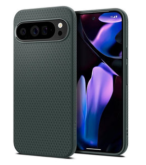 Противоударен Калъф за Google Pixel 9 Pro XL, Spigen Liquid Air Case, Зелен
