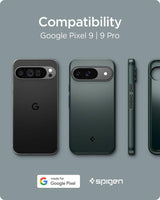 Противоударен Калъф за Google Pixel 9 Pro/ 9, Spigen Thin Fit Case, Зелен (9)
