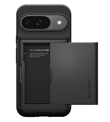 Калъф с Джоб за Карти за Google Pixel 9 Pro/ 9, Spigen Slim Armor CS Case, Черен (3)