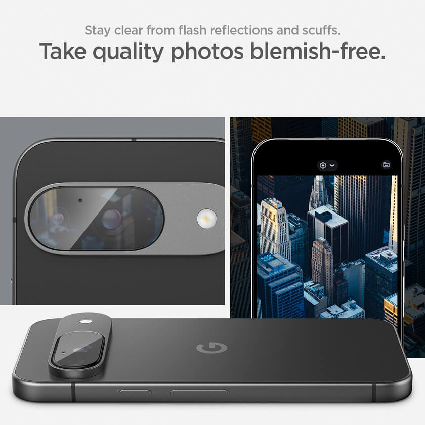 Протектор за Камерата на Google Pixel 9, Spigen EZ Fit Cam Glass 2бр., Прозрачен (9)