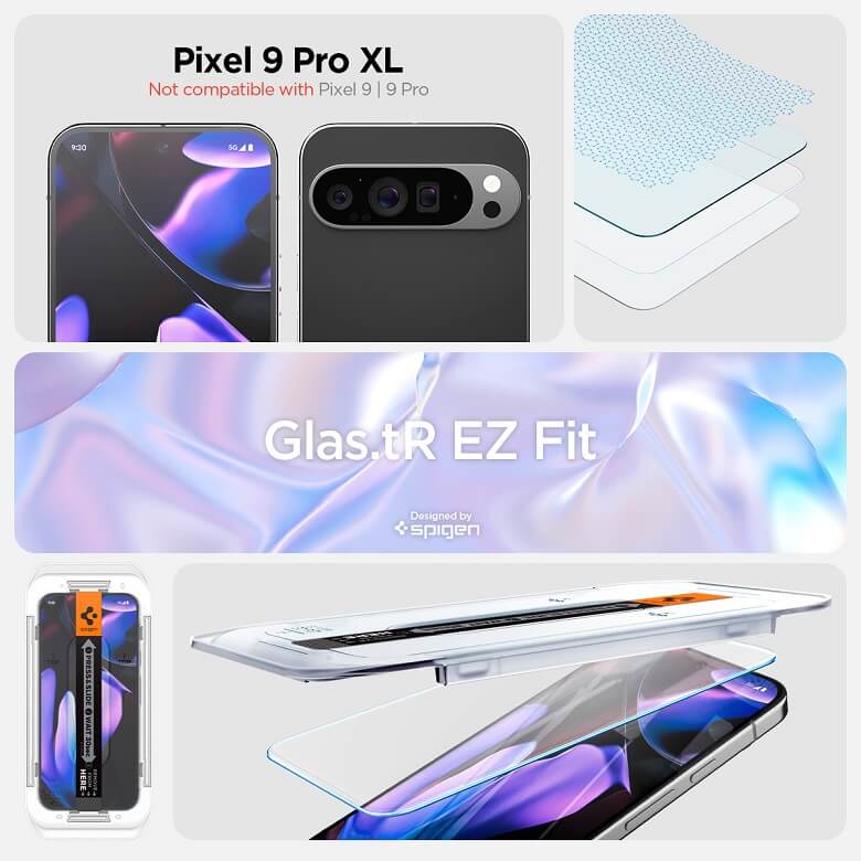 Стъклен Протектор за Google Pixel 10 Pro XL/ 9 Pro XL, Spigen EZ Fit Glass 2бр., Прозрачен (6)