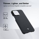 Magsafe Тънък Калъф за iPhone 14 Pro, Pitaka MagEZ 3 Black-Gray Case, Черен (6)