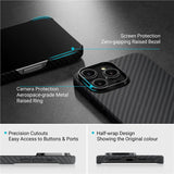 Magsafe Тънък Калъф за iPhone 14 Pro, Pitaka MagEZ 3 Black-Gray Case, Черен (4)