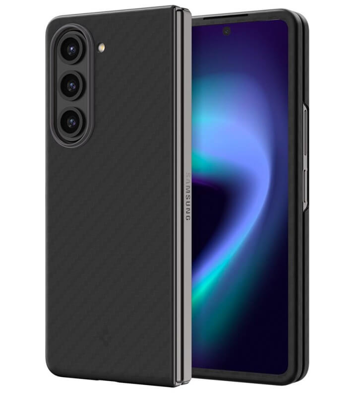 Карбонов Калъф за Samsung Z Fold 5, Spigen AirSkin Pro Case, Черен
